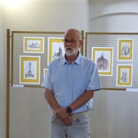 Pavel Flaška, krajina pastelem i perem
