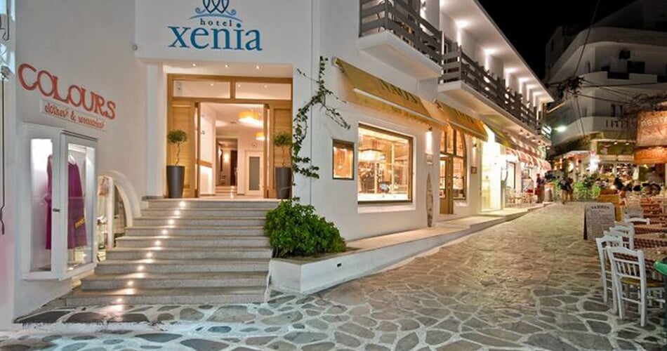 Hotel Xenia: fotografie vybavení exteriérů a interiérů ubytování.