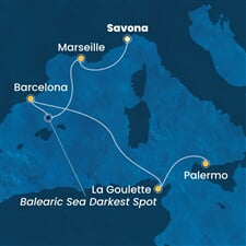 Costa Pacifica - Itálie, Francie, Španělsko, Tunisko (ze Savony)