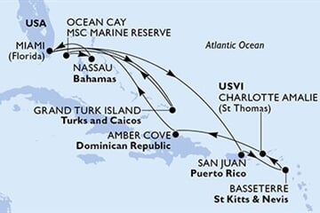 MSC Meraviglia - USA, Turks a Caicos, Bahamy, Portoriko, Sv.Kryštof a Nevis, ... (z Miami)