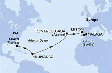 MSC Meraviglia - USA, Nizozemské Antily, Portugalsko, Španělsko (z Miami)