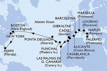 MSC Meraviglia - Itálie, Francie, Španělsko, Gibraltar, Maroko, ... (Palermo)