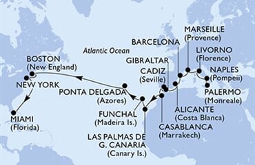 MSC Meraviglia - Itálie, Francie, Španělsko, Gibraltar, Maroko, ... (Palermo)
