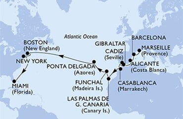 MSC Meraviglia - Francie, Španělsko, Gibraltar, Maroko, Portugalsko, ... (z Marseille)