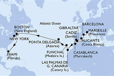 MSC Meraviglia - Francie, Španělsko, Gibraltar, Maroko, Portugalsko, ... (z Marseille)