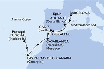 MSC Meraviglia - Španělsko, Gibraltar, Maroko, Portugalsko (z Barcelony)