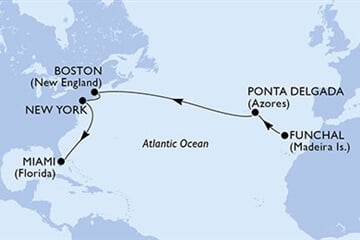 MSC MERAVIGLIA - Portúgalia, Amerikai Egyesült Államok (a Funchal-ból)