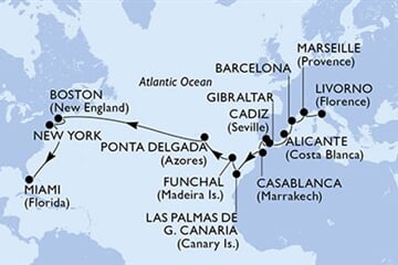 MSC MERAVIGLIA - Itálie, Francie, Španělsko, Gibraltar, Maroko, ... (Livorno)
