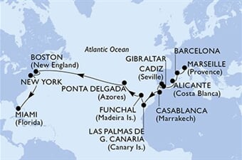 MSC Meraviglia - Francie, Španělsko, Gibraltar, Maroko, Portugalsko, ... (z Marseille)