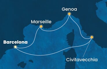 Costa Toscana - Španělsko, Itálie, Francie (z Barcelony)