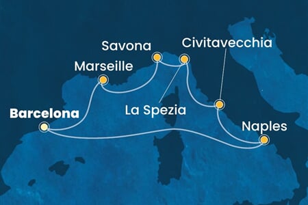 Costa Toscana - Španělsko, Itálie, Francie (z Barcelony)