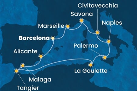 Costa Toscana - Španělsko, Maroko, Tunisko, Itálie, Francie (z Barcelony)