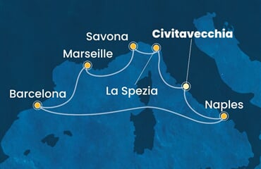 Costa Toscana - Itálie, Francie, Španělsko (z Civitavecchie)
