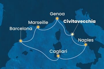 Costa Toscana - Itálie, Francie, Španělsko (z Civitavecchie)