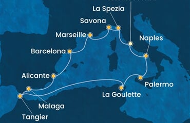 Costa Toscana - Itálie, Francie, Španělsko, Maroko, Tunisko (z Civitavecchie)