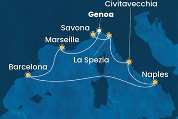 Costa Toscana - Itálie, Francie, Španělsko (z Janova)