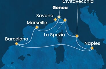 Costa Toscana - Itálie, Francie, Španělsko (z Janova)