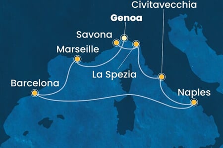 Costa Toscana - Itálie, Francie, Španělsko (z Janova)