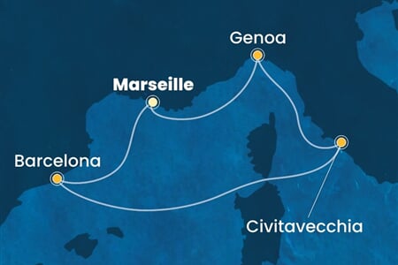 Costa Toscana - Francie, Španělsko, Itálie (z Marseille)