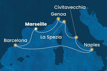 Costa Toscana - Francie, Španělsko, Itálie (z Marseille)