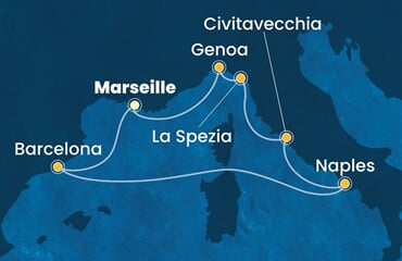 Costa Toscana - Francie, Španělsko, Itálie (z Marseille)