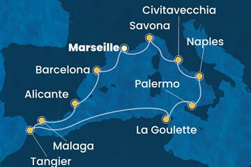 Costa Toscana - Francie, Španělsko, Maroko, Tunisko, Itálie (z Marseille)