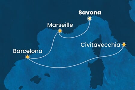 Costa Toscana - Itálie, Francie, Španělsko (ze Savony)