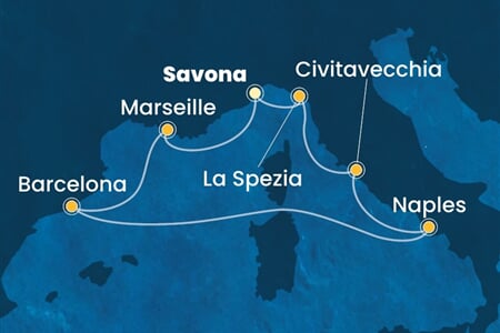 Costa Toscana - Itálie, Francie, Španělsko (ze Savony)