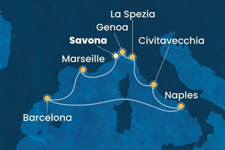 Costa Toscana - Itálie, Francie, Španělsko (ze Savony)