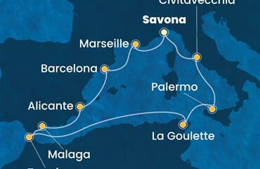 Costa Toscana - Itálie, Francie, Španělsko, Maroko, Tunisko (ze Savony)