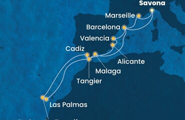 Costa Toscana - Itálie, Francie, Španělsko, Maroko (ze Savony)