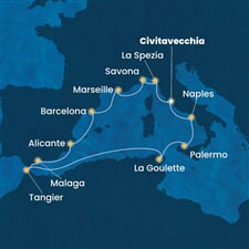 Costa Toscana - Itálie, Francie, Španělsko, Maroko, Tunisko (z Civitavecchie)