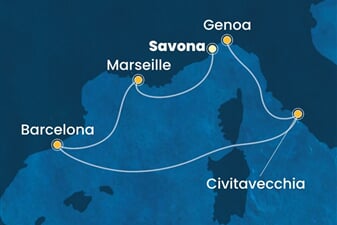 Costa Toscana - Itálie, Francie, Španělsko (ze Savony)