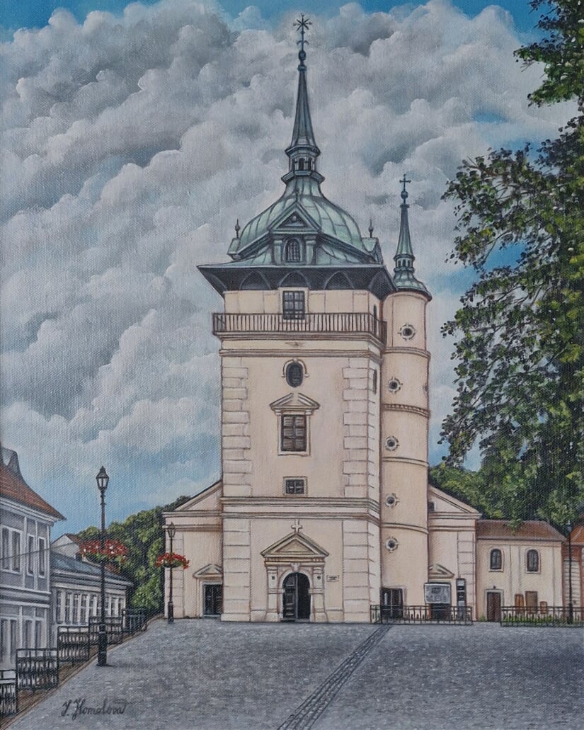 Kostel sv. Jana Křtitele, Teplice, 11 2024, 40x50 akryl na plátně
