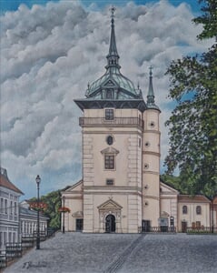 Kostel sv. Jana Křtitele, Teplice, 11 2024, 40x50 akryl na plátně