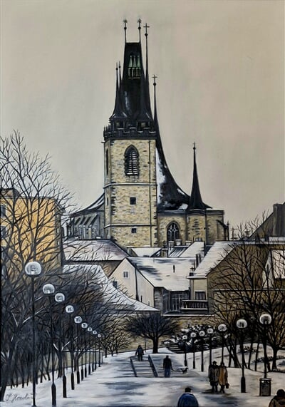 Chrám sv. Mikuláše v zimě, Louny