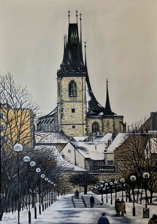 Chrám sv. Mikuláše v zimě, Louny
