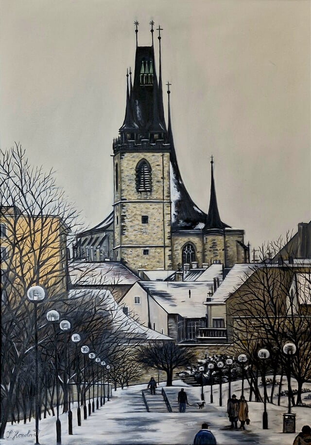 Chrám sv. Mikuláše v zimě, Louny