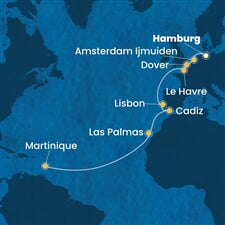 Costa Favolosa - Německo, Nizozemí, Velká Británie, Francie, Portugalsko, ... (Hamburk)