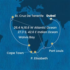 Costa Smeralda - Arabské emiráty, Mauritius, Jihoafrická r., Namíbie, Španělsko (z Dubaje)