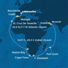 Costa Smeralda - Francie, Španělsko, Namíbie, Jihoafrická r., Mauritius, ... (z Marseille)
