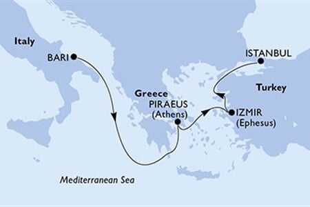 MSC Lirica - Itálie, Řecko, Turecko (Bari)