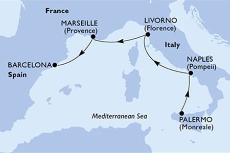 MSC Seaside - Itálie, Francie, Španělsko (Palermo)