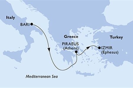 MSC LIRICA - Olaszország, Görögország, Törökország (a Bari-ből)