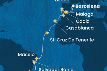 Costa Diadema - Španělsko, Portugalsko, Maroko, Kapverdy, Brazílie (z Barcelony)