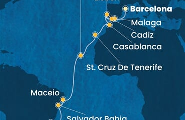 Costa Diadema - Španělsko, Portugalsko, Maroko, Kapverdy, Brazílie (z Barcelony)