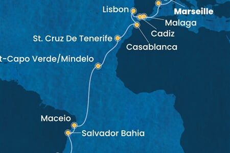 Costa Diadema - Francie, Itálie, Španělsko, Portugalsko, Maroko, ... (z Marseille)