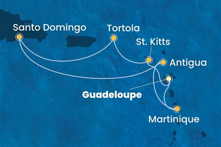 Costa Favolosa - Nizozemské Antily, Panenské o. (britské), Dominikán.rep. (Pointe-a-Pitre)