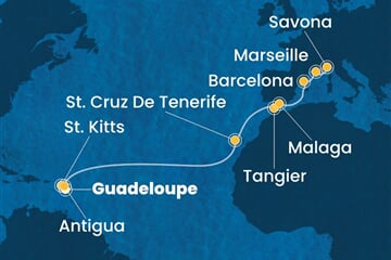 Costa Favolosa - Nizozemské Antily, Španělsko, Maroko, Francie, Itálie (Pointe-a-Pitre)