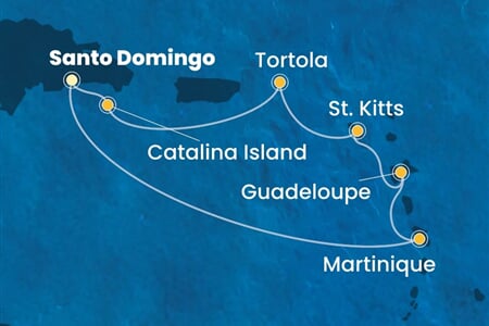Costa Favolosa - Dominikán.rep., Nizozemské Antily, Panenské o. (britské) (Santo Domingo)
